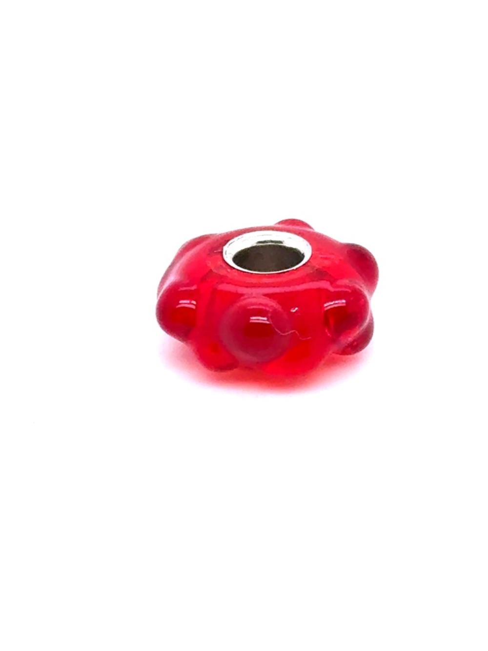 Fenton Red Glass Spotted Bead